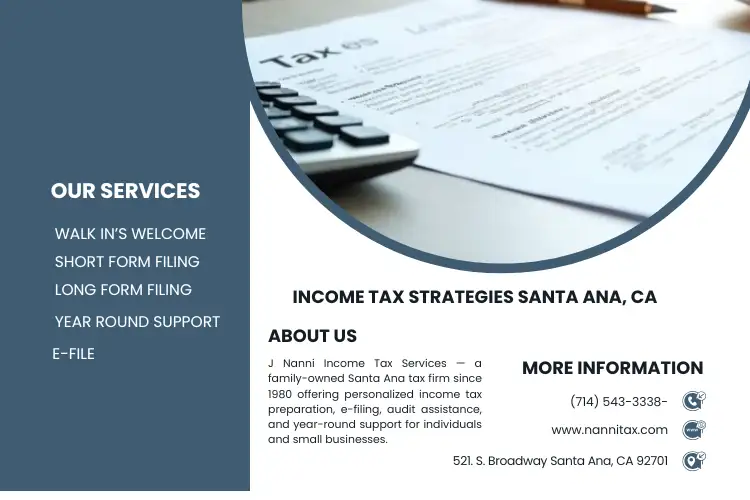 tax saving strategies santa ana ca | Santa Ana income tax planning
